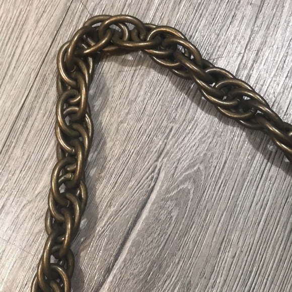 J Crew NWOT Green Polka Dot Silk Metal Chain Handle Mini Handbag - Picture 4 of 9